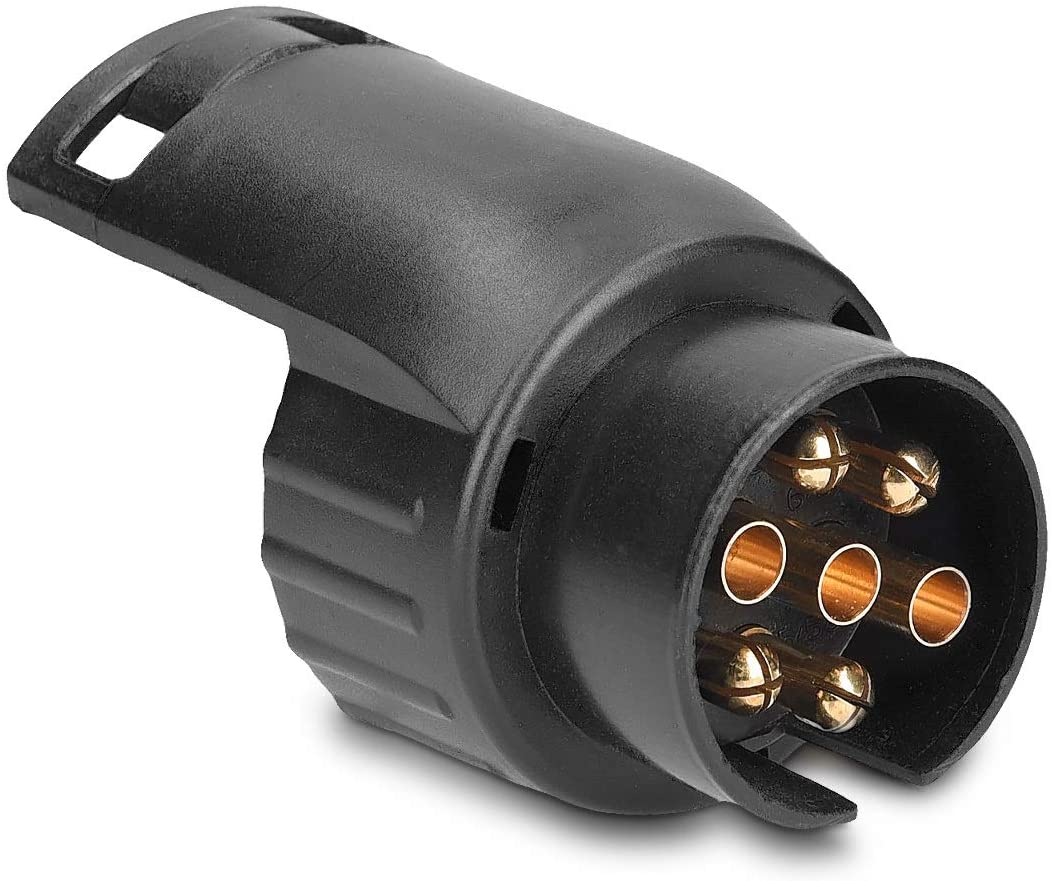 Navaris Adattatore Gancio Traino da 7 a 13 Pin - Adapter rimorchio 12V Presa per rimorchi da 7 a 13 Poli - Convertitore Presa Auto Camion Camper