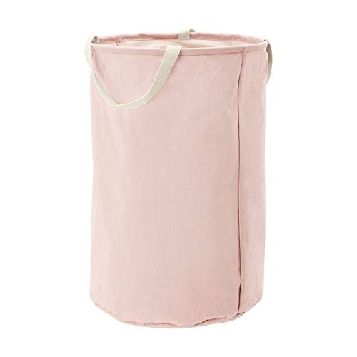 AmazonBasics - Contenitore portaoggetti in tessuto, alto, rotondo, rosa antico