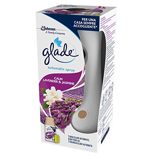 Glade Automatic Spray Base Con Ricarica, Fragranza Calm Lavender - Formato Scorta - 1 Confezione Con 4 Erogatori + 4 Ricariche - 540 Gr