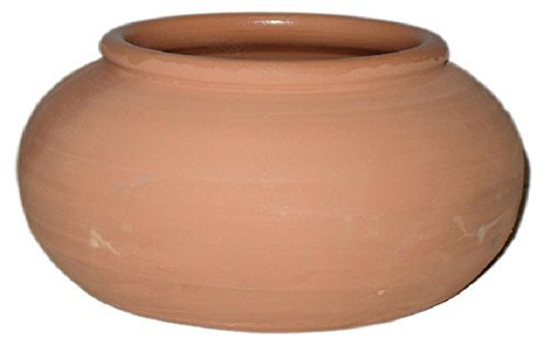 MANGIATOIA IN TERRACOTTA - SET DI 2 PEZZI (SMALTATA ALL' INTERNO) FATTA A MANO SUL TORNIO; DIAMETRO CM. 19, ALTEZZA CM. 10,5.