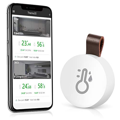 Brifit Termometro Igrometro Bluetooth, Termometro Ambiente Interno, Sensore di monitoraggio della Temperatura termometro, igrometro Digitale per Home Office Custodia Chitarra, Adatto per iOS Android