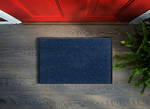 Floorcover Premium Zerbino antiscivolo – Zerbino per porta e sporco in tonalità di grigio mantiene lo sporco fuori e la casa pulita (blu, 40 x 60 cm)