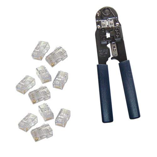 CDL Micro - Pinza crimpatrice per connettori RJ45 modulari, 10 connettori in dotazione