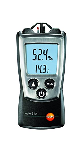 Testo 0560 0610 610 - Misuratore tascabile di temperatura e umidità con cappuccio di protezione, protocollo di taratura e batterie