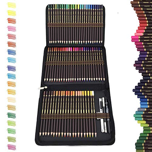 Matite Colorate Professionali da Disegno,migliori matite colorate kit da disegno,72 matite Colorate in astuccio portapenne grande capacità-Astuccio di Pastelli Colorati Professionali Adulti e Bambini