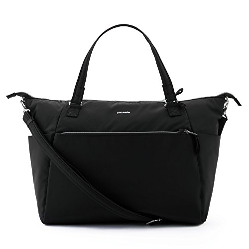 Pacsafe Stylesafe anti-theft tote bag da palestra, 50 cm, 15 liters, Nero (Black 100)