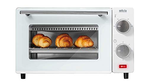 Silva Homeline MB 9500 MB 9500 Mini forno regolabile 100-230° C con teglia da forno, griglia e pinza, 650, acciaio inox, 9 litri, bianco
