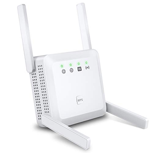 Ripetitore WiFi 1200Mbps DualBand (5G/867Mbps+2.4G/300Mbps) WiFi Extender per Tutti i Modem Router, 4 Antenne Copertura Completa a 360 ° con modalità AP/Ripetitore