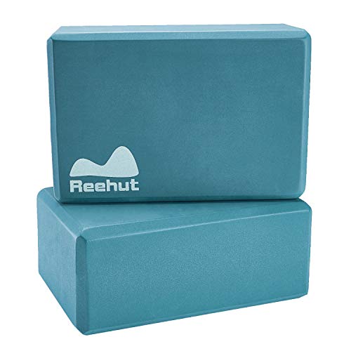 REEHUT Blocco Yoga(1 Pezzo), Mattoni Block Yoga in Schiuma Eva ad Alta densità, Ecologico e Leggero, Anti-umidità e Senza Odore, Ideale per Yoga, Pilates e Stretching ECC. - Blu-Verde, 1 Pezzi