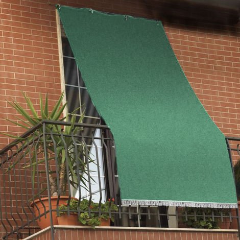 IlGruppone Tenda da Sole Tessuto Resistente per Balcone con Anelli Lavabile a Caduta - Verde - 280x295 cm