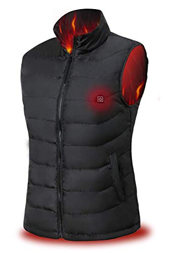 Keymao Gilet Riscaldato Elettrico con 3 File di Temperatura Regolabile, Riacca Riscaldata con Inserto di Ricarica USB, Gilet Invernale Caldo Lavabile per Donna per attività all'aperto Fredde