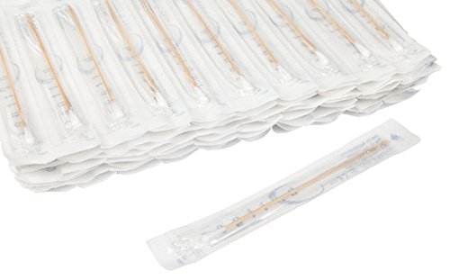 neolab 2 – 1019 Cotton fioc sterile, manico in legno, 150 mm x 2,2 mm, testa 4 – 5,5 mm (Confezione da 100)