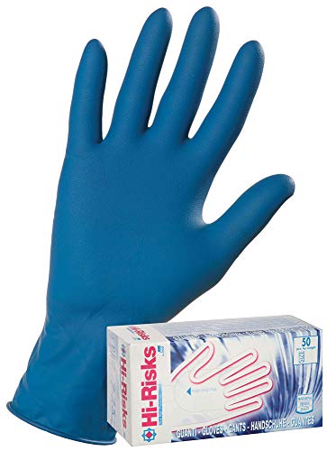 Linea Premium EHRP / L Guanto Latex, Blu Hi Risks, Powderfree, L