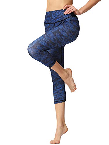 Flyily, leggings sportivi da donna, a vita alta, elasticizzati, per fitness, yoga, (blu royalBlue, L)