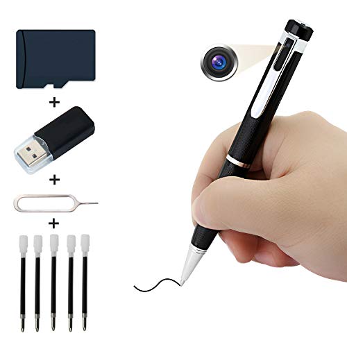 Telecamera Spia Penna 1080P, Telecamera Nascosta 32GB Mini Videocamera Spia con Rilevazione di Movimento, Voce e Immagine Esecutivo Portatile Microcamera Spia per Riunioni, Conferenze, Affari