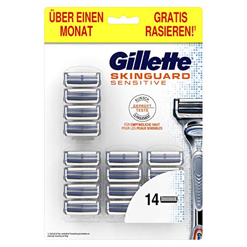 Gillette SkinGuard Sensitive Confezione Pelli Sensibili Uomo con 14 Lamette di Ricambio