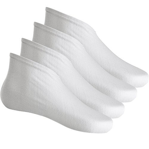 2 Paia Calzini Idratanti Piede Spa Calzini Cotone Moisture Enhancing Sock Bellezza Calzini per Fai Da Te Pelle Dura Incrinata, Bianco