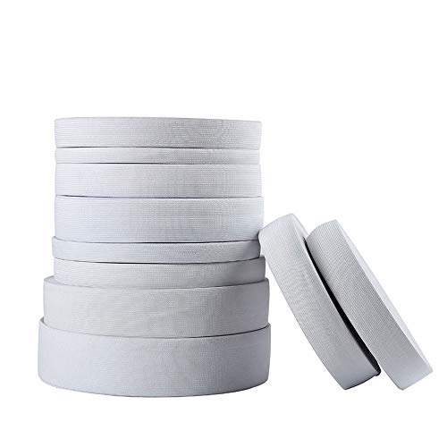 Nastro elastico piatto da 1,5 cm a 10 cm di larghezza, nastro elastico per cucito, accessori fai da te per cucito. 2.0CM x 40Meters/Roll bianco