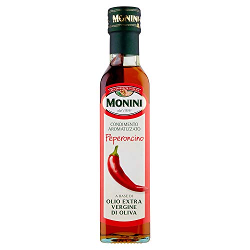 Monini Aromatizzato Peperoncino Condimento a Base di Olio Extra Vergine di Oliva - 1 Bottiglia da 250 ml