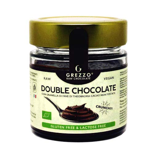 Crema Spalmabile Double Chocolate con granella di fave di cacao crudo vegana bio senza glutine o lattosio (180g)