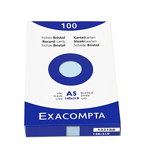 Exacompta 13318B Cartoncini Bristol, 14x21 cm, Azzurro