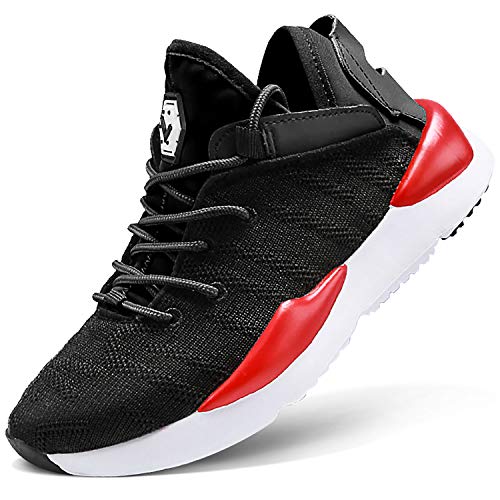 Scarpe Sportive Bambini e Ragazzi Scarpe da Corsa Ginnastica Respirabile Mesh Running Sneakers Fitness Casual(M-Nero,33 EU)