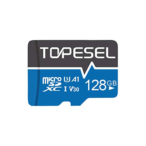 TOPESEL Scheda Micro SD da 128 GB, Scheda di Memoria MicroSDXC fino a 85 MB/s, UHS-I, V30, U3