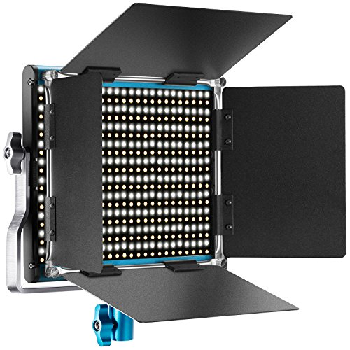 Neewer Video Luce LED Bicolore 3200-5600K CRI 96+ Metallo per Studio Youtube Foto di Prodotti Registrazioni Video Guscio in Metallo Durevole Dimmerabile con 660 Bulbi Staffa-U Barndoor Blu