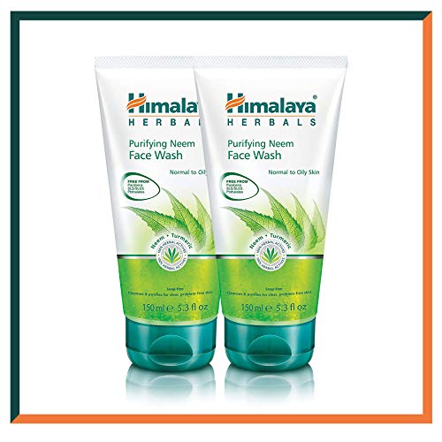 HIMALAYA HERBALS Purifying Neem Face Wash Gel 150g | Pulisce profondamente i pori e l'acne | Detergente viso a base di erbe per il controllo dell'olio (2-Pack Purifying Neem Face Wash Gel)