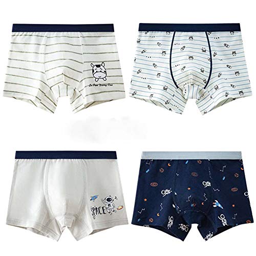 RAISEVERN Slip Boxer in Cotone per Ragazzi Confezione da 4 Mucche Modello Boyshorts Knicker Baby Toddler Comfy Underwear 2-3 Years