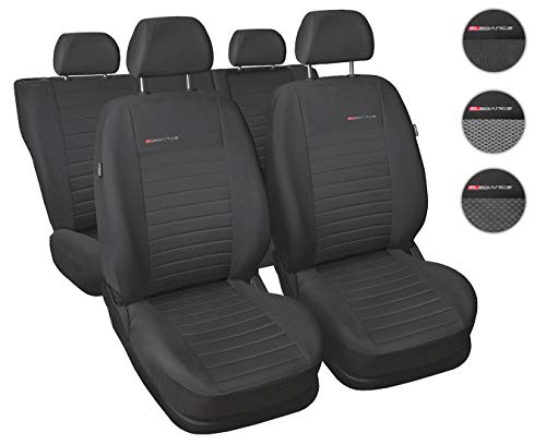 Coprisedili Auto Anteriori e Posteriori Copri-sedile con Airbag Sistema Elegance P4 - Grigio
