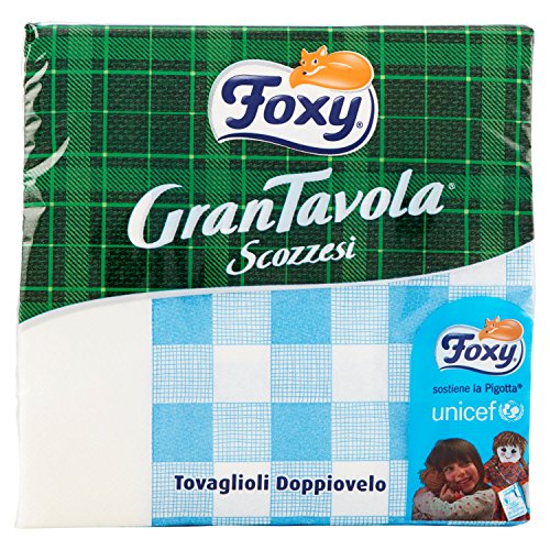 Foxy - Tovaglioli Doppiovelo, GranTavola Scozzesi, 42 Tovaglioli