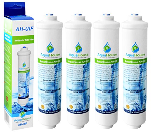 4x AquaHouse UIFH Compatibile per filtro per l'acqua Haier 0060823485A Kemflo Aicro per Haier, CDA, Firstline, frigoriferi Frigistar