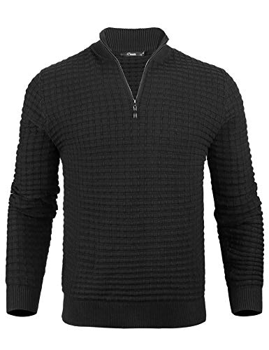iClosam Maglione Uomo Invernale Collo Alto Marca Slim Fit Maglia Pullover Long-Sleeve Waffle Sweatershirt Uomos