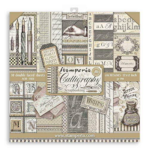 STAMPERIA INTERNATIONAL, KFT SBBL79 - Blocco per scrapbooking, 10 fogli cm 30,5 x 30,5 cm, 30,5 x 30,5 cm