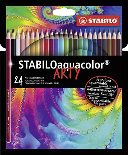 Matita colorata acquarellabile - STABILOaquacolor - ARTY - Astuccio da 24 - Colori assortiti