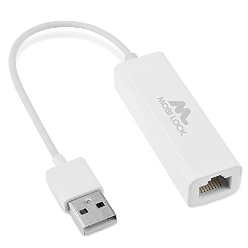 Adattatore Network Mobi Lock USB Ethernet (LAN) Compatibile con Macbook Air, Pro, iMac e PC, Laptop Ethernet USB compatibile con Windows 10/8.1/8 / 7 / Vista/XP e Mac OSX 10.6/10.7/10.8/10.9/10.10