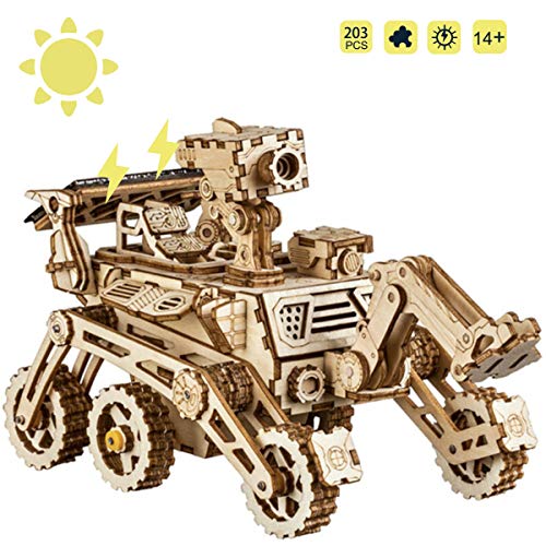 ROKR Energia Solare Giocattolo Set-STEM Toys-Kit di Puzzle in Legno 3D-Kit di Costruzione Modello Meccanico per Adolescenti e Adulti (Curiosity Rover)