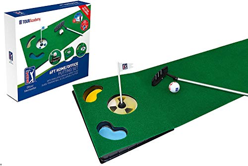 PGA Tour Tappeto per Putting per Casa e Ufficio, Putter Pieghevole, Verde