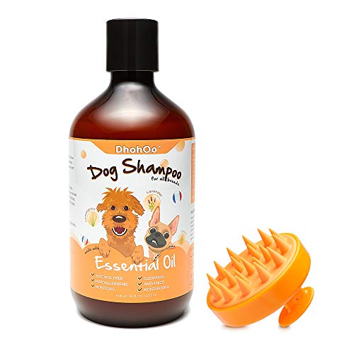 Dhohoo Shampoo per Cani Balsamo per allergie e prurito con Olio Essenziale, Ingredienti Naturali Shampoo per Cuccioli per Cane puzzolente, reilief Dry Skin per Crescita Sana dei Capelli(2 in 1)