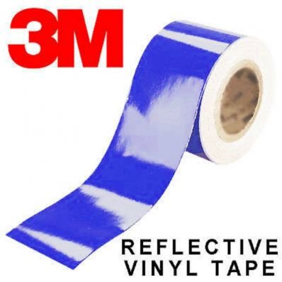 StickersLab - Pellicole adesive rifrangenti scotchlite MARCA: 3M serie 580 colore blu (Larghezza - 50mm, Lunghezza - 1 metro)