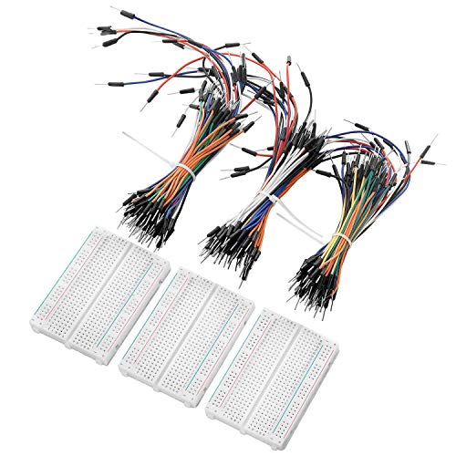 AZDelivery Breadboard Kit - 3 x 65pcs Jumper Wire Cable M2M e 3 x Mini Breadboard 400 Pins per Arduino, Raspberry Pi