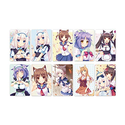 BLOUR Nuovo Arrivato 10 pz Nekopara Anime Card Stickers Scrub Card Sticker Adesivo per Bambini Giocattoli per Bambini Collezione Regalo