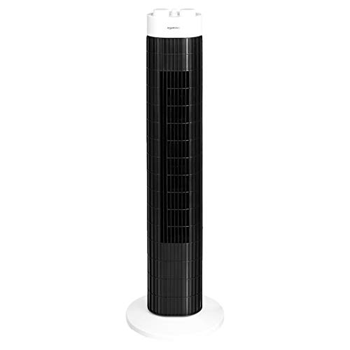 AmazonBasics, ventilatore a torre, portatile, a 3 velocità, rotante, con timer, 45 W