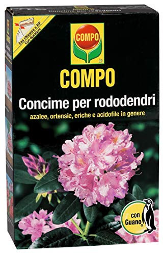 Compo Concime per Rododendri con Guano, Ottimo per Azalee, ortensie, eriche, Fuchsie e Tutte Le Altre Piante acidofile, 3 kg, 9.4 x 18.3 x 32 cm