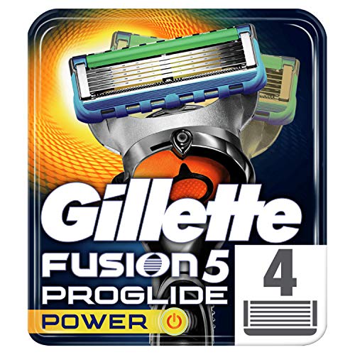 Gillette Fusion ProGlide Power - Lame di ricambio per rasoio, 4 unità, l'imballaggio può variare