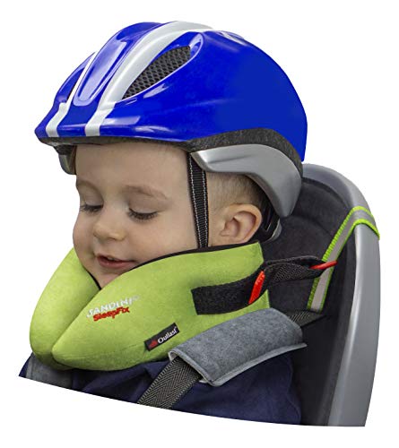 SANDINI SleepFix® Kids BIKE - Cuscino con compensazione della temperatura - Accessori per biciclette e rimorchi per biciclette - Impedisce l'inclinazione della testa durante il sonno