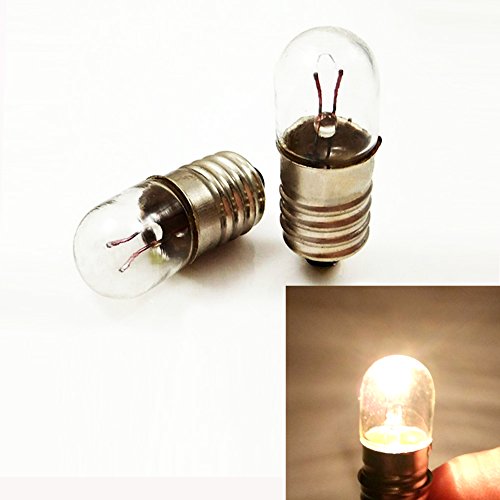 E10 12 V T10 x 28 lampadina miniature Screw base lampada luce bianca calda per DIY esperimento insegnamento (confezione da 10), 12V 5W