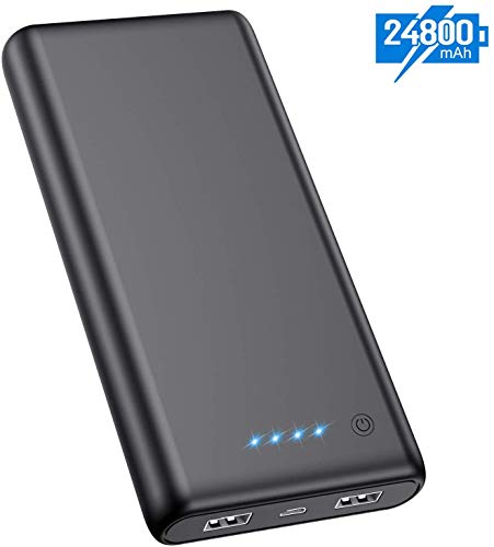 Power Bank 24800mAh, Pxwaxpy Caricabatterie Portatile 2 USB Porte, Batteria Esterna Alta Capacità【Nuovo Indicatore Batteria LED】Carica Veloce Batteria Portatile per Cellulare,Tablet e Dispositivi USB