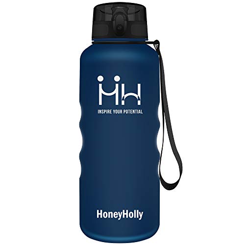 HoneyHolly Bottiglia d'Acqua Sportiva 1500ml, Senza BPA Borracce Tritan Borraccia a Prova di Perdite con Filtro per Bambini,Scuola,Sport,Campeggio,Yoga,Palestra,Ciclismo